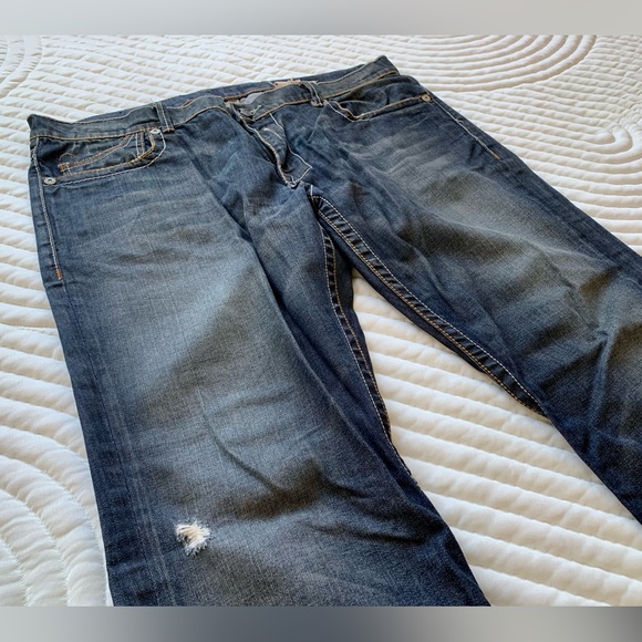 New Monarchy British Flags Embellished  Denim Jeans Men's Size 40 - Picture 4 of 12